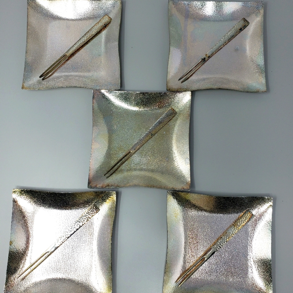 Vazuma Set Of 5 Appetizer Plates With Forks